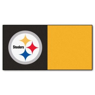 FANMATS Pittsburgh Steelers 18 in. x 18 in. Carpet Tile (20 Tiles / Case) 8545