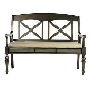 Home Decorators Collection Brimfield 50 in. W Pewter/Burlap Deluxe Bench 1048010290