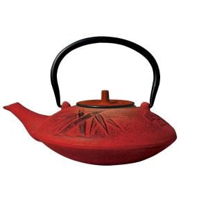 Old Dutch 37 oz. Cast Iron Sakura Teapot in Red 1010RD