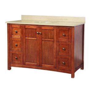 Foremost Knoxville 49 in. W x 22 in. D Vanity in Nutmeg with Colorpoint Vanity Top in Maui KNCACM4922D