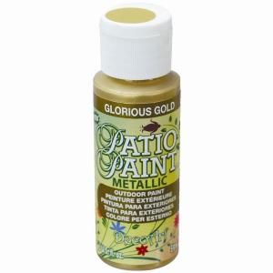 DecoArt Patio Paint 2 oz. Glorious Gold Metallic Acrylic Paint DCP400 3