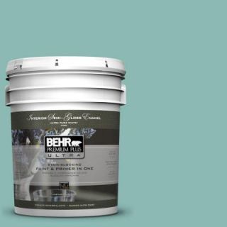 BEHR Premium Plus Ultra 5 gal. #T14 1 Ocean Liner Semi Gloss Enamel Interior Paint 375405