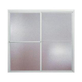 Deluxe 57 3/4 in. x 56 1/4 in. Framed Bypass Tub/Shower Door in Silver with Pebbled Glass Texture 5900 57S