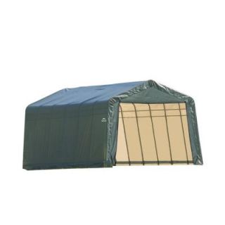 ShelterLogic 12 ft. x 24 ft. x 8 ft. Peak Style Garage/Storage Green Shelter 72444.0