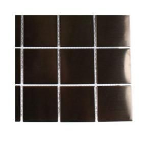 Splashback Tile Metal Rouge Square Stainless Steel Floor and Wall Tile   6 in. x 6 in. x 11 mm Tile Sample (4 pieces per sq. ft.) R1D4 METAL TILES