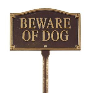 Whitehall Products Bronze/Gold Beware of Dog Statement Plaque 14293