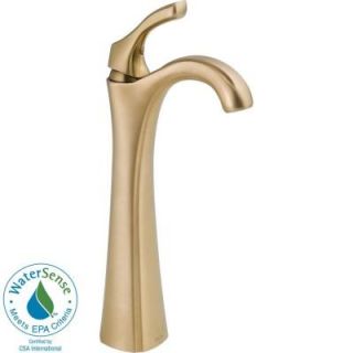 Delta Addison Single Hole 1 Handle High Arc Bathroom Faucet in Champagne Bronze 792 CZ DST