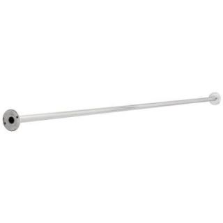 Franklin Brass 1 in. x 6 ft. Shower Rod with Step Style Flanges in Bright Stainless Steel 185 6BS
