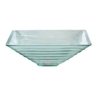 KRAUS Alexandrite Square Glass Vessel Sink in Clear GVS 910 15mm