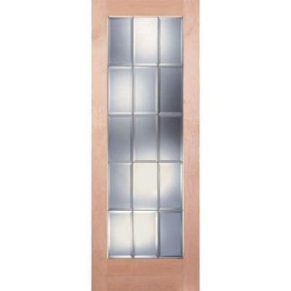 Feather River Doors 15 Lite Clear Bevel Zinc Woodgrain 1 Lite Unfinished Maple Interior Door Slab LM15013068Z375