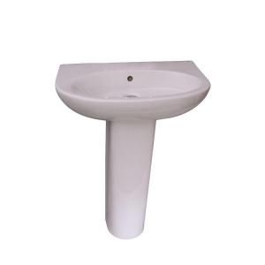 Barclay Products Infinity 600 24 in. Pedestal Lavatory Sink Combo for 4 in. Centerset in White 3 324WH