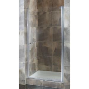 Foremost Cove 22.5 in. to 24.5 in. x 72 in. H. Frameless Pivot Shower Door in Silver with 1/4 in. Clear Glass CVSW2572 CL SV