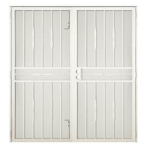 Unique Home Designs Cottage Rose 60 in. x 80 in. Navajo White Outswing Double Security Door SDR06000601023