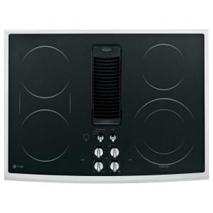 GE Profile 30 in. Glass Ceramic Downdraft Radiant Electric Cooktop in Stainless Steel with 5 Elements PP989SNSS