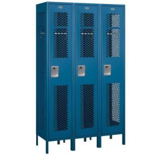Salsbury Industries 81000 Series 45 in. W x 78 in. H x 18 in. D Single Tier Extra Wide Vented Metal Locker Assembled in Blue 81368BL A