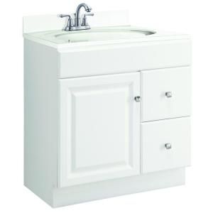 Design House Wyndham 30 in. W x 18 in. D Vanity Cabinet Only Unassembled in White Semi Gloss 545061