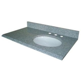 Pegasus 37 in. W Granite Vanity Top with Offset Right Bowl and 8 in. Faucet Spread in Napoli 38603