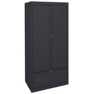 Sandusky Systems Series 30 in. W x 64 in. H x 18 in. D Storage Cabinet with File Drawer in Black HADF301864 09
