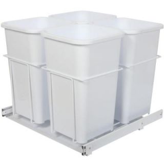 Knape & Vogt 19 in. x 23.38 in. x 22.75 in. In Cabinet Pull Out Bottom Mount Trash Can PRC24 4 27 W