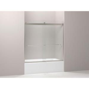 KOHLER Levity 59 3/4 in. x 57 in. Frameless Bypass Tub/Shower Door with Frosted Glass in Nickel 706005 D3 MX