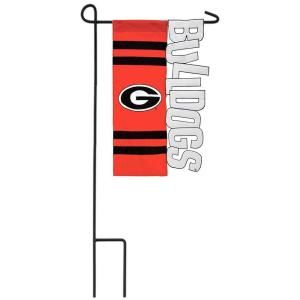 Team Sports America NCAA 12 1/2 in. x 18 in. Georgia Sculpted Garden Flag with 3 ft. Metal Flag Stand DISCONTINUED P127080