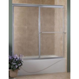 Foremost Tides 56 in. to 60 in. x 58 in. H. Framed Sliding Tub Door in Silver with Clear Glass TDST6058 CL SV