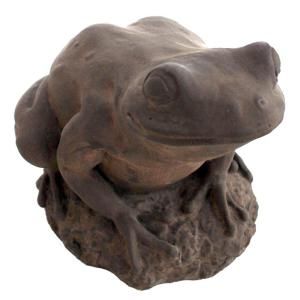 Cast Stone Tree Frog Garden Statue   Dark Walnut GNFT DW