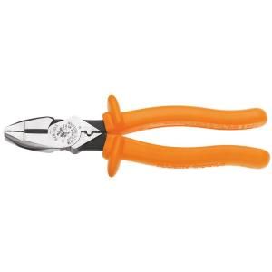 Klein Tools 9 in. Insulated Side Cutting Crimping Pliers D213 9NE CR INS