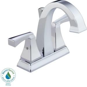 Delta Dryden 4 in. Centerset 2 Handle High Arc Bathroom Faucet in Chrome with Metal Pop Up 2551 MPU DST