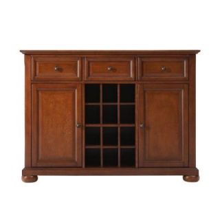 Crosley Alexandria Cherry Buffet Server and Sideboard Cabinet with Wine Storage KF42001ACH
