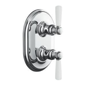 KOHLER Bancroft 2 Handle Stacked Thermostatic Valve Trim Kit in Polished Chrome (Valve Not Included) K T10594 4P CP
