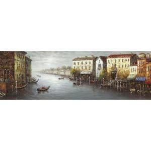Yosemite Home Decor 23.5 in. x 71 in. A Canal in Venice II Hand Painted Contemporary Artwork ARTAARLND373