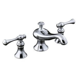 KOHLER Revival 8 in. Widespread 2 Handle Low Arc Bathroom Faucet in Polished Chrome K 16104 4A CP