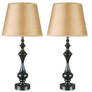 Kenroy Home Stratton II 28 in. Oil Rubbed Bronze 2 Pack Table Lamp Set 32200ORB