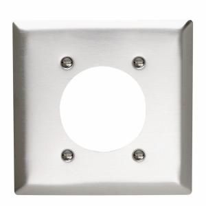 Pass & Seymour 2 Gang Power Outlet Wall Plate   Stainless Steel SL703CC12