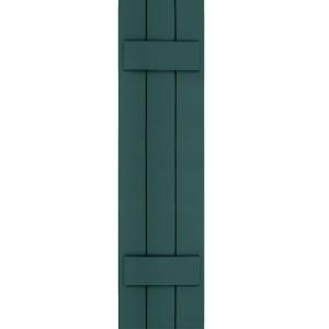 Winworks Wood Composite 12 in. x 46 in. Board and Batten Shutters Pair #633 Forest Green 71246633