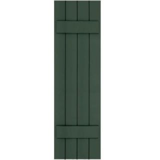 Winworks Wood Composite 15 in. x 53 in. Board and Batten Shutters Pair #656 Rookwood Dark Green 71553656