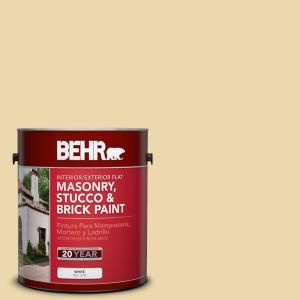 BEHR Premium 1 gal. #MS 35 Woodland Cream Flat Interior/Exterior Masonry, Stucco and Brick Paint 27001