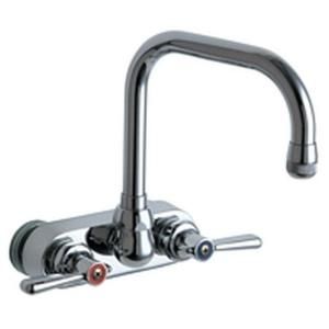 Chicago Faucets 2 Handle Kitchen Faucet in Chrome with 6 1/4 in. Rigid/Swing Double Bend Spout 521 ABCP