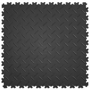 IT tile Diamond Plate 20 1/2 in. x 20 1/2 in. Dark Gray Vinyl Interlocking Multipurpose Flooring Tiles (23.25 sq. ft./case) 540DG4