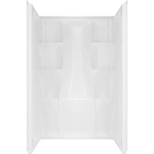 Delta Classic 400 34 in. x 48 in. x 74 in. Three Piece Direct to Stud Shower Surround in White 40084