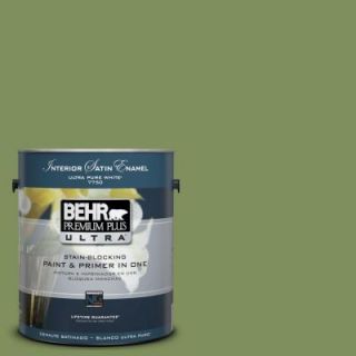 BEHR Premium Plus Ultra 1 Gal. #UL210 17 Green Energy Interior Satin Enamel Paint 775301