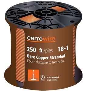 Cerrowire 250 ft. 18/1 Bare Copper Stranded Grounding Wire 205 1000G1R