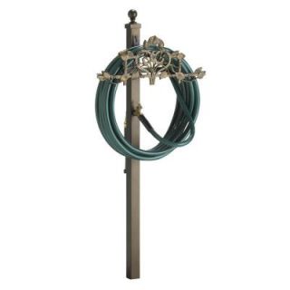Whitehall Products 23 in. W x 10.5 in. D x 52 in. H French Bronze Vine and Trellis Hose Station 00609