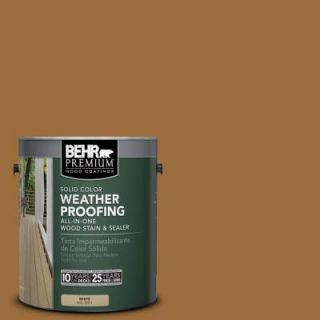 BEHR Premium 1 gal. #SC 146 Cedar Solid Color Weatherproofing All In One Wood Stain and Sealer 501301
