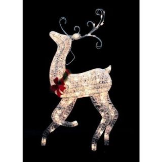 Home Accents Holiday 48 in. White Grapevine Reindeer Outdoor Decor   DISCONTINUED W12H1070