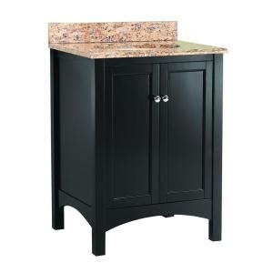 Foremost Haven 25 in. W x 22 in. D Vanity in Espresso and Vanity Top with Stone Effects in Santa Cecilia TREASESC2522