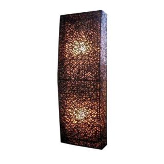 Jeffan Dewi 51 in. Dark Espresso Wall Lamp With Natural Wicker Weave DISCONTINUED LM 1575A