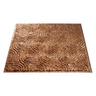 Fasade Cyclone   2 ft. x 2 ft. Cracked Copper Glue up Ceiling Tile G72 19