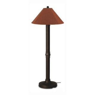 Patio Living Concepts Seaside 60 in. Outdoor Bronze Floor Lamp with Chile Linen Shade 30627